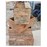 4 wooden crates