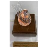 Contemporary glass bird on light up base