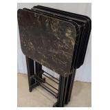 Set of 4 retro snack trays