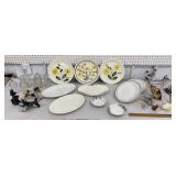 Misc China plates & platters, bottles, ceramic