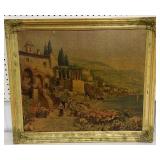 Framed print on board - Villa on the water approx