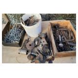 Drill bits, casters, peg board hooks