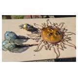 Gazing balls, sunburst