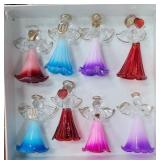 8 hand blown glass angels