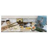 Misc household items - shelf, camera, singer