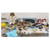 Big box of mostly retro toys - Raggedy Ann &