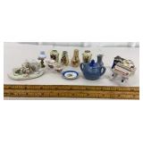 Miniature teapots, vases, piano etc