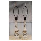 Pair floral lamps