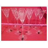 Set of 9 etched liqueur glasses * only 9