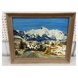 C. Mosley painting on board - winter landscape