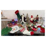 Big blue tub of Christmas decor & lights - needs