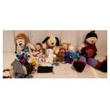 Bag lot of stuffed animals and a game reverse