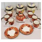 Fall Tea Set & Canisters