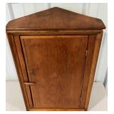 19th century hanging pine corner cupboard