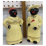 Fabulous black Americana s&p shakers- his hat is
