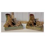 Pair of cat candlesticks/vases
