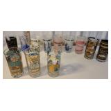 12 souvenir water glasses  Vegas, NY City, San
