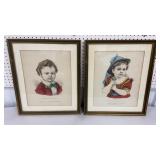 2x$$ - 2 Currier & Ives prints - Little Brother