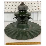 Vintage industrial green porcelain gas station