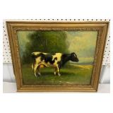 Nice folkart painting on board - landscape with