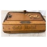Antique Gold Medal wooden push vacuum