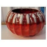 Large retro "Garden Ware" drip glaze pot