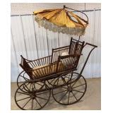 Victorian baby carriage w/ canopy