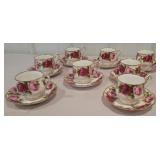 Set of 8 Royal Albert cups and saucers