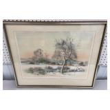 Artist signed & numbered print - winter landscape