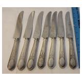Set 7 sterling handle knives