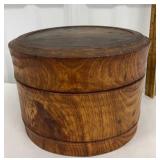 Treenware lidded bowl w/ inner jar & painted lid