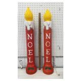 2 Noel blow mold candles
