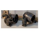 2 figural napkin holders (the baby chicken is
