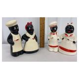 2 pairs black Americana s&p shakers