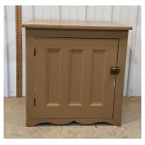 Small painted 1 door cupboard w/ laminate top