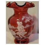 Cranberry Fenton vase