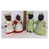 2 pairs black Americana s&p shakers