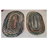 2 braided country rugs - greens