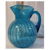 Victorian aqua blue picture with opalescent