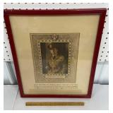 Framed print of General MacArthur approx 15"x18"