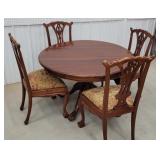 Claw and ball Victorian table and 4 chairs 47"