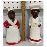 Tall pair black Americana s&p shakers