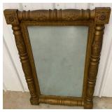 Ornate gold framed mirror w/ old glass w/ blue
