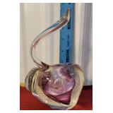 Large signed art glass apple paperweight