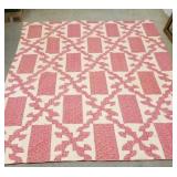 Old farmhouse red and white Quilt - full