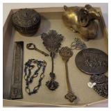 Box ornate littles - ram, ornate filigree items,