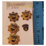 5 Greyhound bus line pins