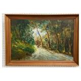 Artist signed Impressionist painting on canvas -