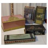 5 beautiful art nouveau/deco advertising tins