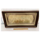 Nice antique frame w/ paper sampler approx